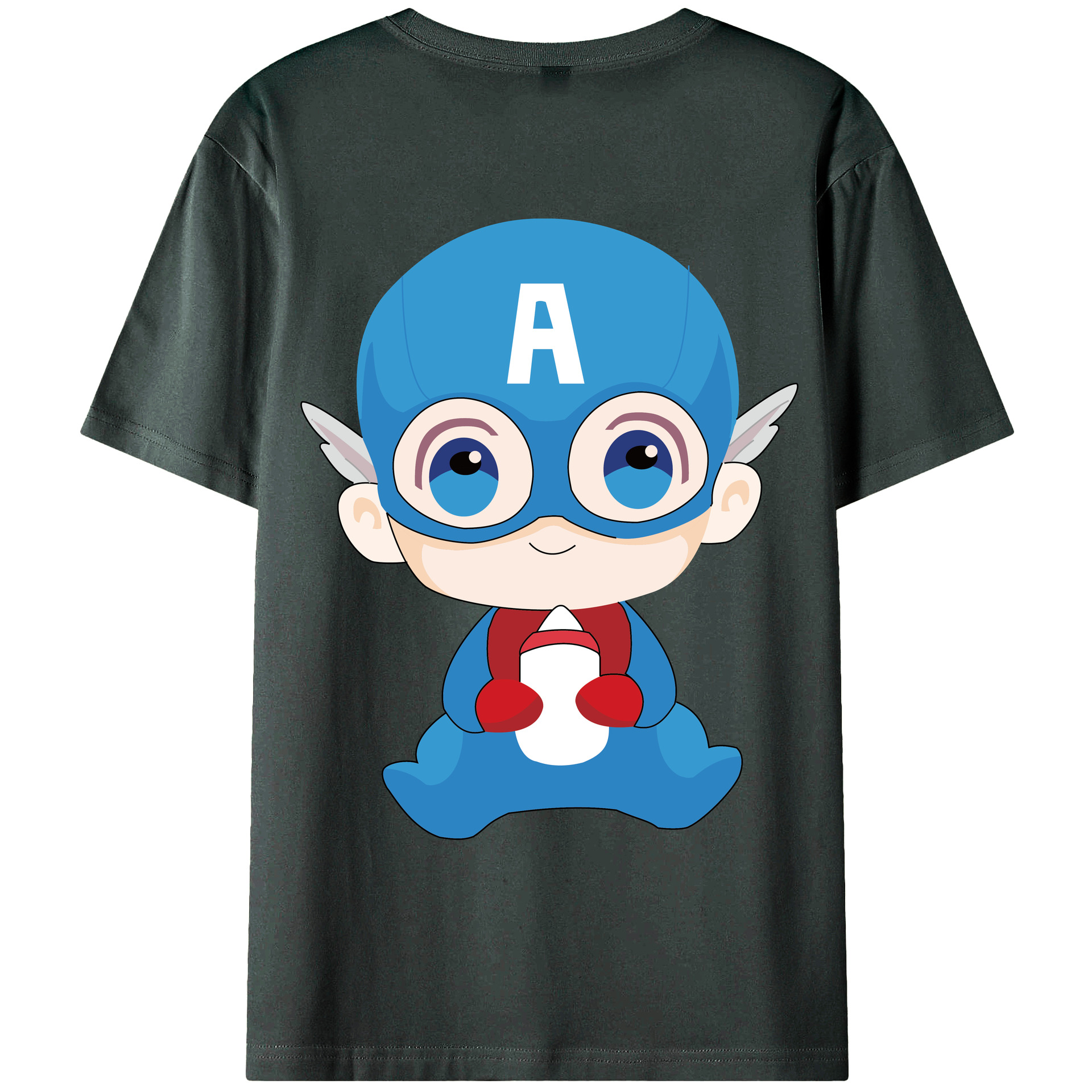 （画像用） アベンジャーズ The Avengers 綿100％ メンズ半袖Tシャツ（バックプリント） 通気性